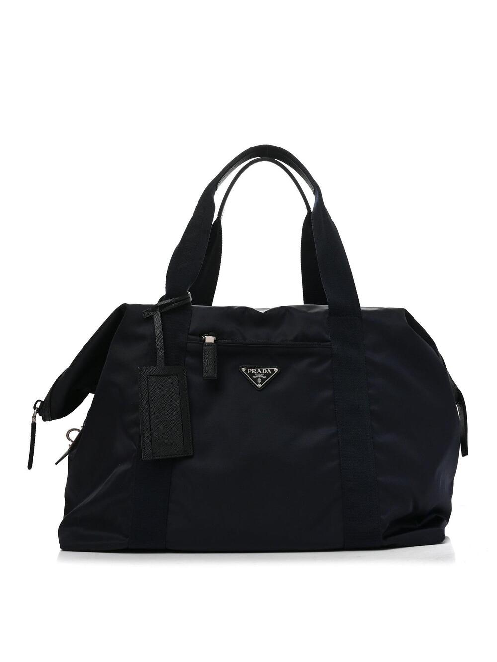 Prada Re-Nylon Saffiano Duffle Bag Navy #351371P10B